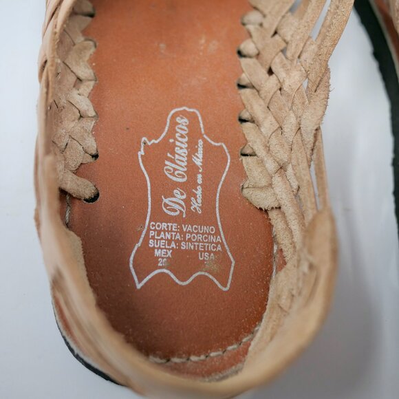 NEW De Clasico Mexican Huarache Sandals Light Brown Tan Men’s Size 9 Casual - Picture 8 of 9